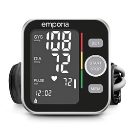 emporia BPM-V20-BY Digital Upper Arm Blood Pressure Monitor Upper Arm Blood Pressure Monitor with XL Display Blood Pressure Monitor Blood Pressure Cuff Black