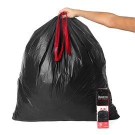 Basuritas | 50 Bolsas de Basura Jumbo con cinta de cierre de 82 x 85 cm (pack 5x10)