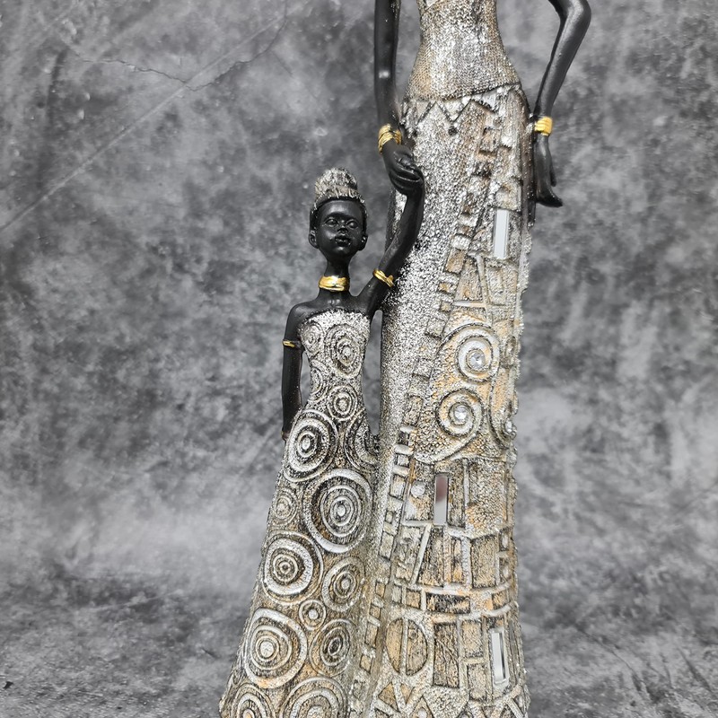 Lifestyle & More Modern Sculpture Figurine Woman African Woman Gold/Brown
