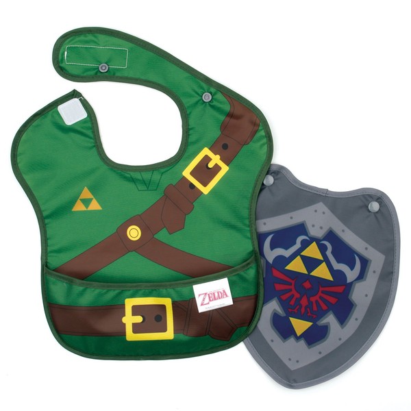 Bumkins SuperBib, Baby Bib, With Cape Waterproof Fabric, Fits Babies and Toddlers 6-24 Months – Nintendo Zelda
