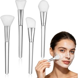 CALLARON 4piezas Brochas De Silicona Para Mascarillas Faciales Herramientas De Aplicación Precisa Para Mascarillas De Barro Y Arcilla Y Fáciles De Limpiar Para Viajes
