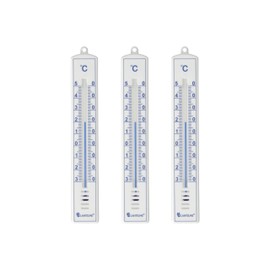 Lantelme 3 Piece Garden Thermometer Set Weatherproof Outdoor Thermometer Indoor Thermometer Analogue Thermometer in White Also for Indoor Room and Outdoor Garden 8957
