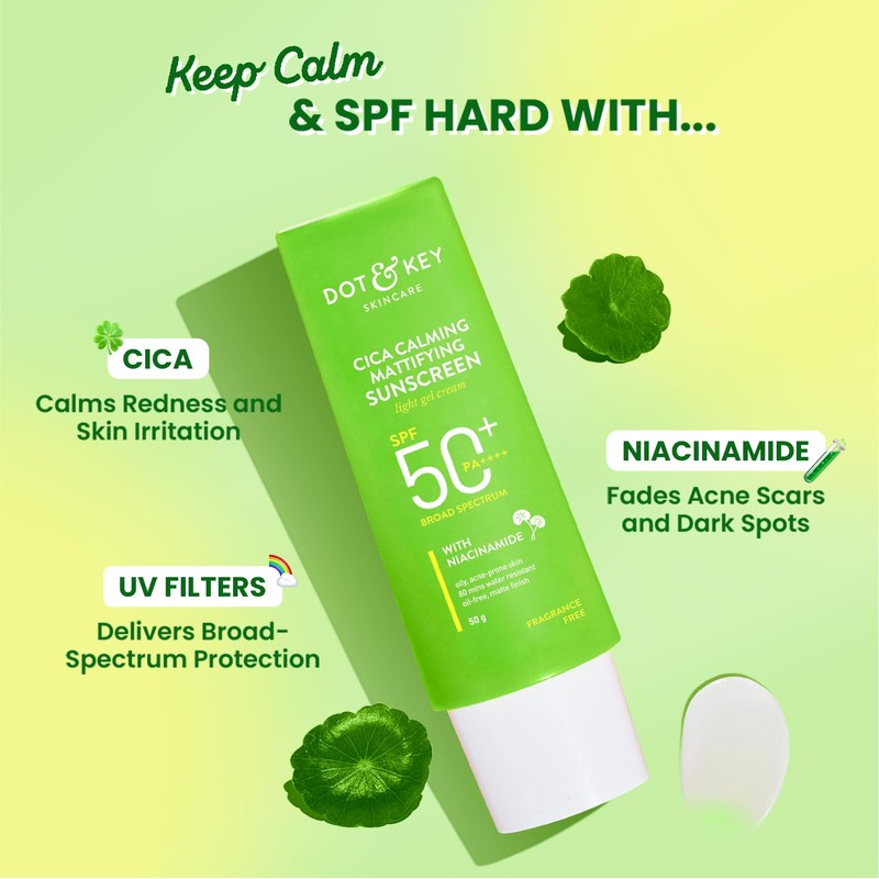 Dot & Key CICA Calming Mattifying Sunscreen SPF 50 PA++++