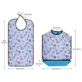 XINFULLWOL Adult Bib with Crumb Catcher. Waterproof and Reusable Clothing Protectors for Older Women for Men or Anyone Who Has Lost Motor Skills, P-1