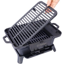 Unbranded Portable Cast Iron Grill Outdoor Charcoal Barbecue Grill Camping Hibachi Grill