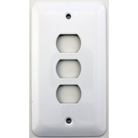 Style White Single Gang Switch Plate 3 Despard Openings