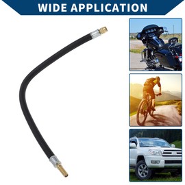 Hihaha Tire Inflator Extension Tube Air Pump Extend Hose Adapter Tire Valve for Car Motorcycle Bicycle Durable Rubber 15.75inch M8x0.8 7mm ID Black