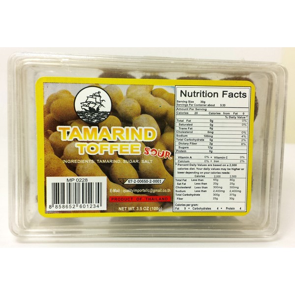 Tamarind Toffee ( tamarind balls ) - Sour - 3.5oz ( 6 Pack )