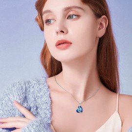 AOBOCO - Collar de bailarina de plata de ley 925 con colgante de bailarina de ballet, regalos de recital de ballet para mujeres, Plata esterlina, Cristal