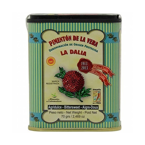 La Dalia Bittersweet Smoked Paprika,Pimenton de la Vera from Spain, 2.5 oz - 2 units, packof 2