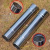 2-Pcs Heavy-Duty Stainless Steel Stove Pipes, 2.75-Inch Diameter, Reinforced Rolled-Edge,