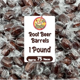Root Beer Barrels Candy - 1 Pound Bulk Bag (Approx. 75 Pieces) - Old Fashioned Individually Wrapped Rootbeer Hard Candies