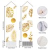 AHANDMAKER Pack of 2 Gold Botanical Tapestry, Boho Leaves Modern