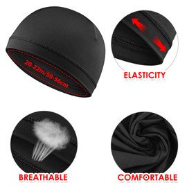 WY LIGHTING LEVEL WY LIGHTING LEVEL 3Pcs Skull Caps Helmet Liner Sweat Wicking Cap Running Hats Cycling Skull Caps Soft Lightweight Beanie Hats Moisture Wicking Stretchy Breathable for Men Women Sports Black