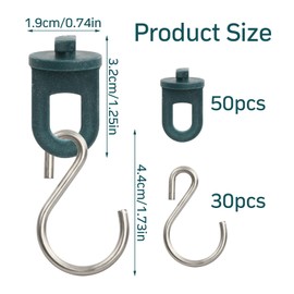 Pack of 80 Greenhouse Clips with S-Hooks, Hanging Devices for Greenhouse, Greenhouse Accessories, Metal, Sturdy Plant Holder, Greenhouse Clips, Plastic with Hooks, Stainless Steel for Greenhouse