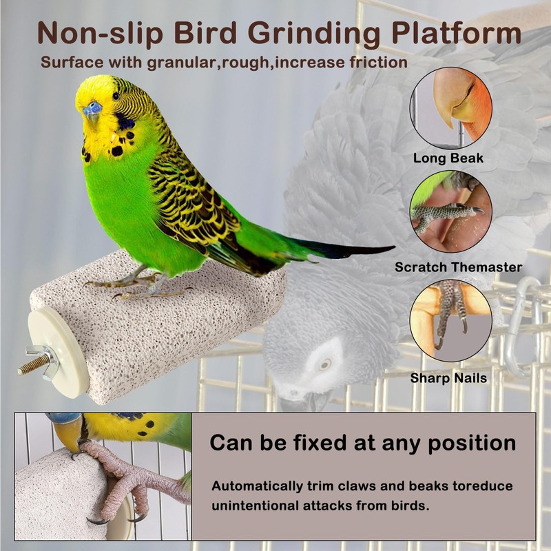 TkoYuHm 4pcs Bird Perch Stands Foot Claws Trimmer Beak Grinding