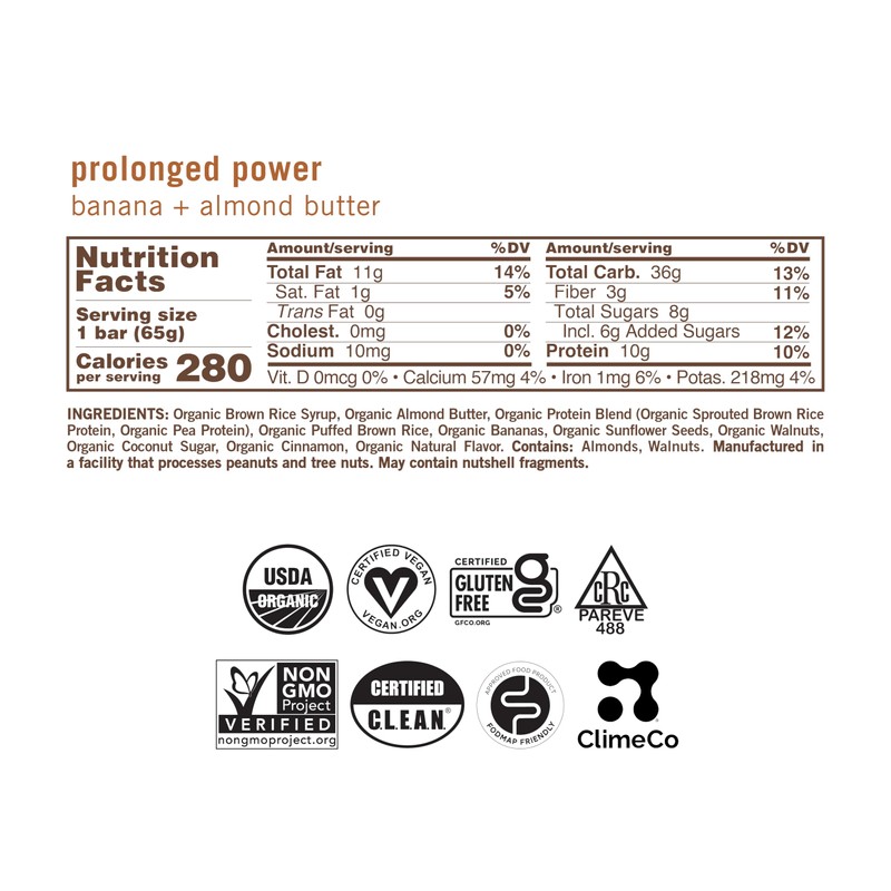 GoMacro MacroBar Organic Vegan Protein Bars - Banana + Almond