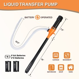 AETLEEMO Portable Power Battery Pump, Battery Operated Liquid Transfer Pump, 2.2 Gallons per Min, For Gasoline Diesel Fuel
