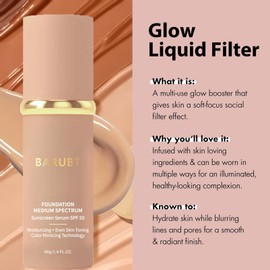 4 In 1 Foundation Liquid, Hydrating Medium Full Coverage Concealer with Spf 50+, Bio Foundation Light, Color Correcting Primer, Natural Face Base Tone Makeup, Longwearing & Waterproof