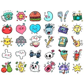 Seasonstorm Funny Kawaii Emoticon Decoration Autocollant Stationery Scrapbooking Planner Sticker Cute Travel Toy Paper Stickers (PK430)
