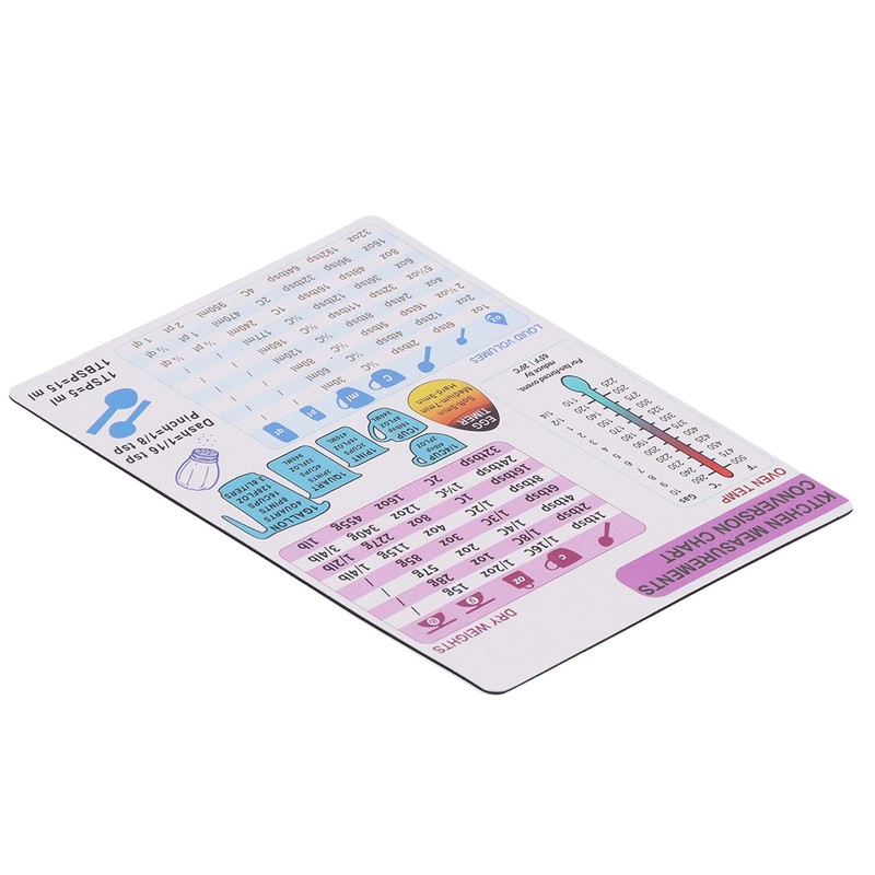 Kitchen Measurements Conversion Chart, Air Fryer Cooking Time Chart Magnetic