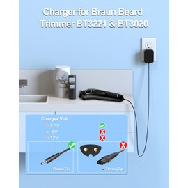 FGIEU Trimmer Charger Compatible with Braun Beard Trimmer MGK Series 3010 3020 3021 3025 3210 3220 3221 3225 3921 BT Series 3000 3020 3021 3022 3221 3222 3240 5513 5516.