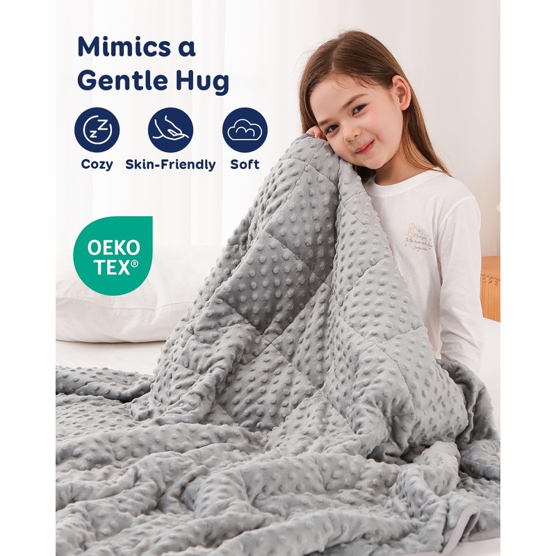 Kivik Weighted Blanket 7lbs, Small Minky Dotted Blankets, Soft Heavy