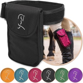 Woofhoof Equestrian Cell Phone Holder, XL Black On The Calf/Leg Band Holster - Perfect Horse Accessories, Universal Fit, Padded Strap, Magnetic Closure, Made of Durable Nylon, Machine Washable