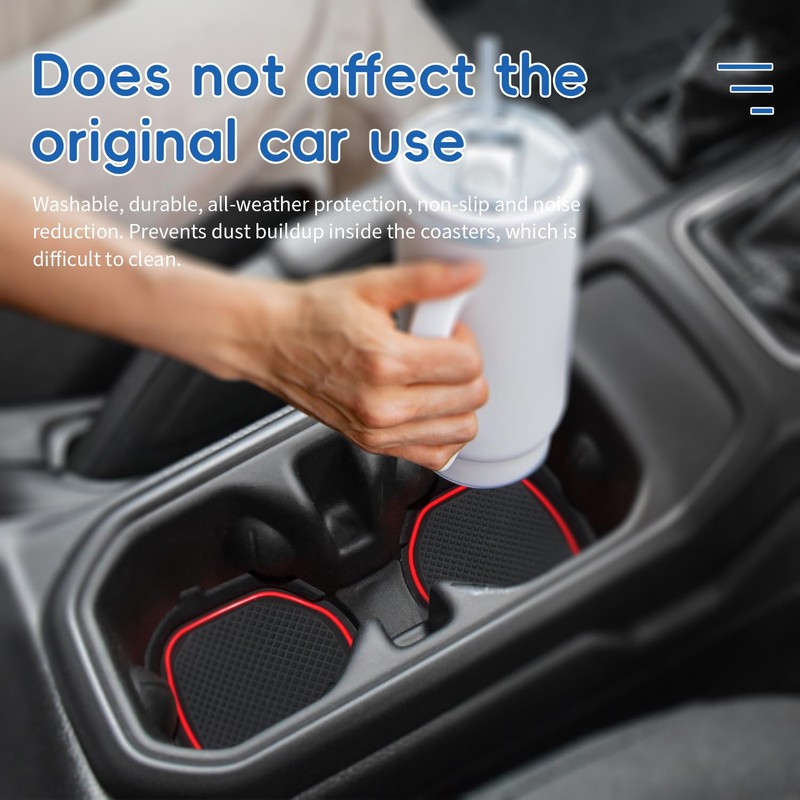 Auovo Auto Cup Holder Inserts Coaster Fit for 2020-2026 Wrangler
