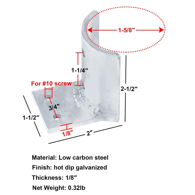 4 Pairs 1-5/8" Fence Post Base,Round Pipe Floor Flange