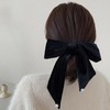 Big Velvet Hair Bows Clips for Girls Women Bow Pearl