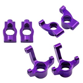 Front Steering Knuckles, Caster Blocks C Hubs and Rear Hubs Meta Aluminum for Losi Micro b Losi Micro t Upgrades Parts 1/24 1/28 Accessories Rc Car 2WD Buggy RTR LOS00007 Replacement (Purple)