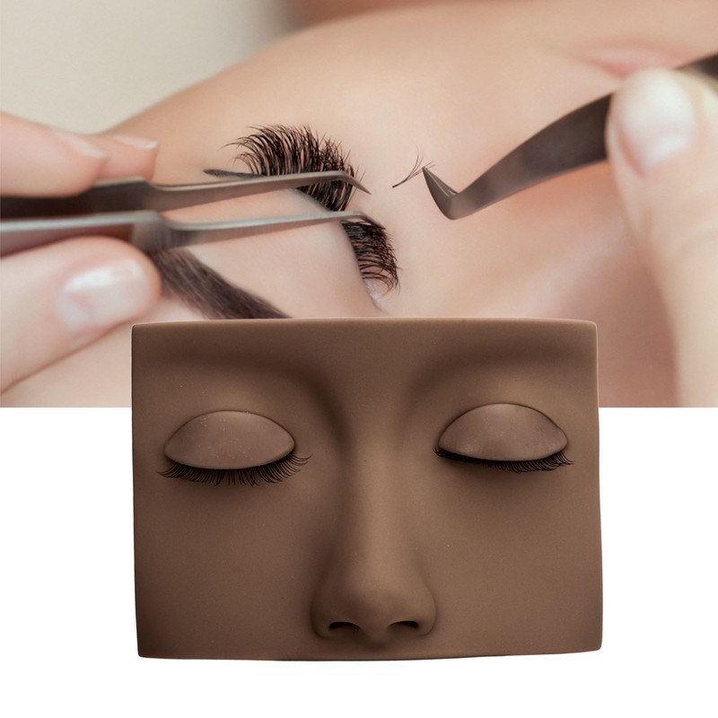 Lash Mannequin Head with 3 Pairs Replaceable Eyelid Silicone Eyelash