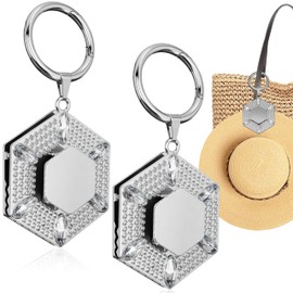 Vatonezich Hat Clip for travel - Hat Clip Storage, Hat Holder,Glass Holder Hooks Fits Bag Handbag Backpack Truck Vacation Beach Cruise Essentials Accessory (Silver 2 Pack)