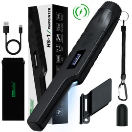 Hazlewolke HS-1 Rechargeable Pin Pointer, Fully Waterproof Metal Detector, High Sensitivity, Handy, Gold Detector, OLED Display, One Key Interference Removal Function, For Adults & Kids, Treasure Hunting, Metal Detector, Lost Objects