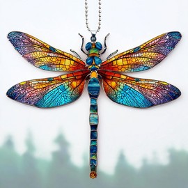 Dragonfly Hanging Ornament, Dragonfly Decor for Women, Gardeners, Christmas Ornaments, Suncatcher Gift, Dragon Fly Window Hanging