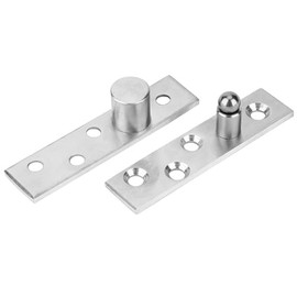 Pissente Bisagra Pivotante Giratoria de Acero Inoxidable, 360 Grados, 2 Piezas, 75mm de Largo, para Puerta con Eje hacia Arriba y hacia Abajo, Pivote Excéntrico