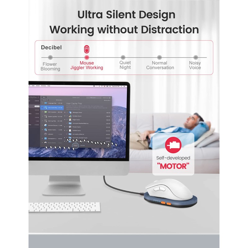 Vaydeer Ultra Slim Mouse Mover, Air 3 Mouse Jiggler with