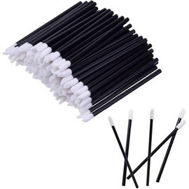 PAITOK Disposable Lip Brushes Wands,200 PCS Lip Applicator Disposable Lipstick Brush Applicator Lip Gloss Concealer Brushes Makeup Tools for Lips Eyes(Black)