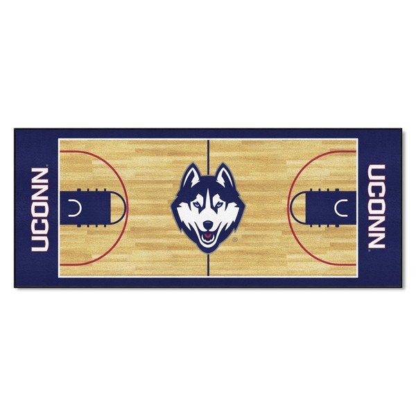 FANMATS 8258 UConn Huskies Basketball Court Runner Rug - 30in. x 72in. | Sports Fan Area Rug