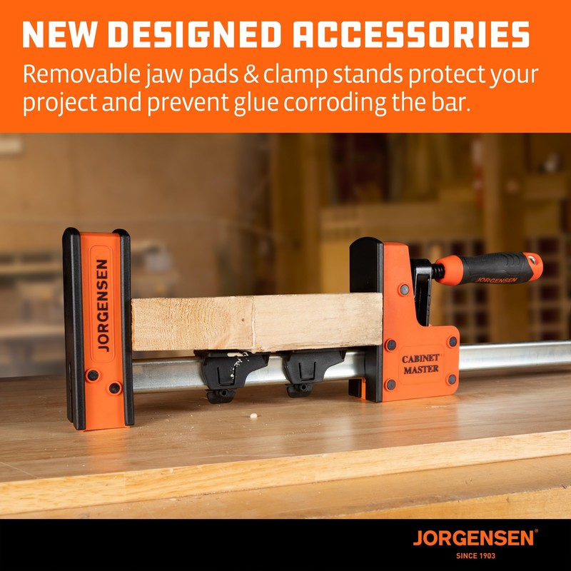 JORGENSEN 12-Inch Parallel Bar Clamp, Heavy-Duty Cabinet Master Clamp for