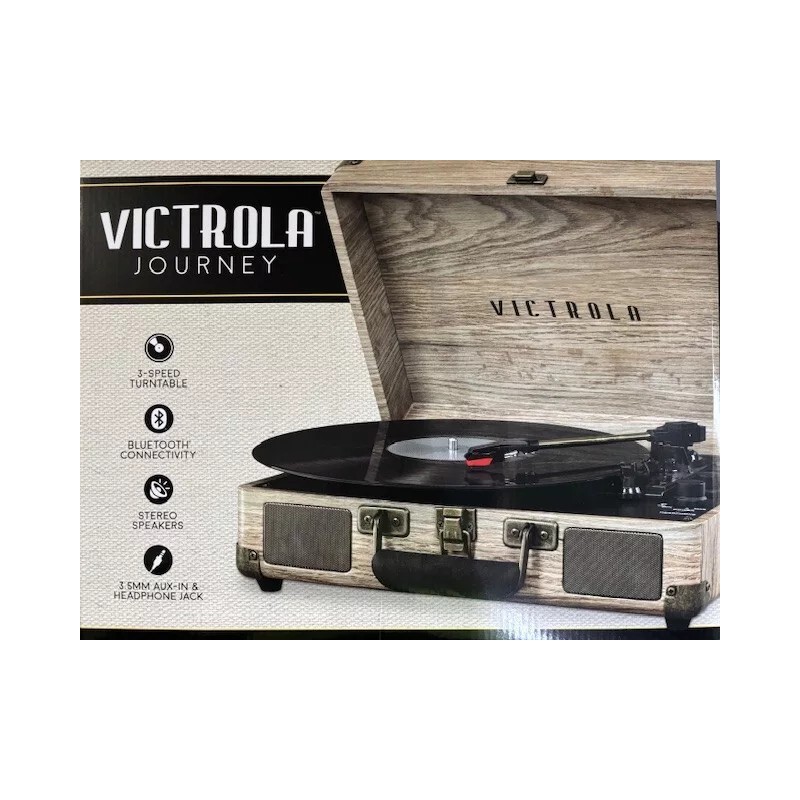 Victrola VSC-550BT-FOT Journey Suitcase Record Player w/ Bluetooth Speakers USA
