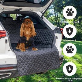 HNCPSY SUV Cargo Liner for Dog Car Seat Cover for Pets Waterproof Cargo Cover Dog Seat Mat for SUVs Sedans Vans with Bumper Flap Protector, Non-Slip, Black 70"x40"