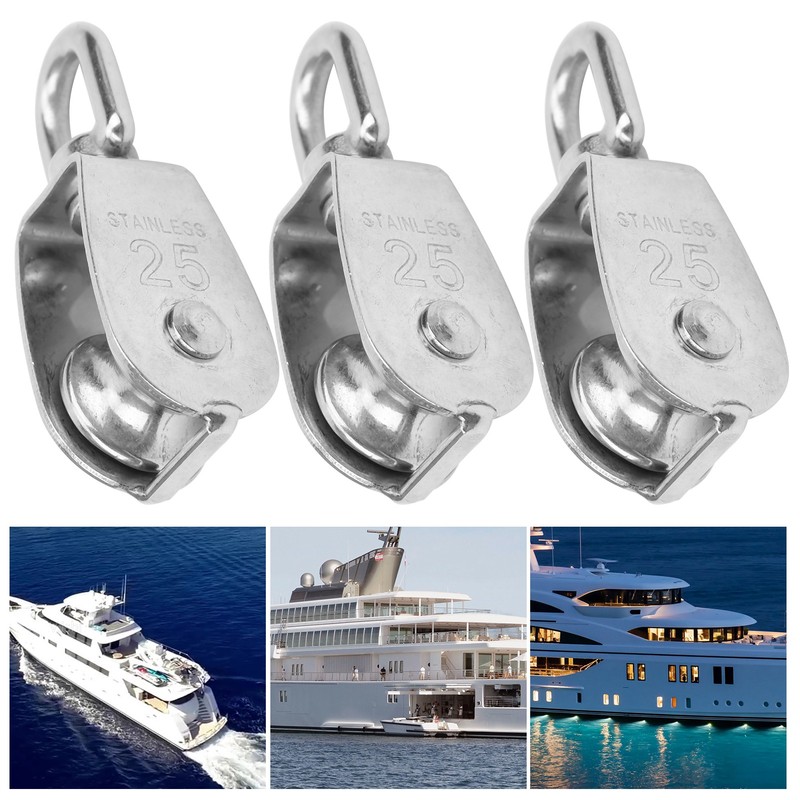 25mm 304 Stainless Steel Heavy Duty Single Wheel Pulley Rigging