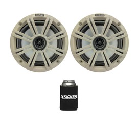 Pair (Qty 2) of Kicker 6.5" OEM Replacement 195 Watt Peak Marine Audio Speakers with White Grilles