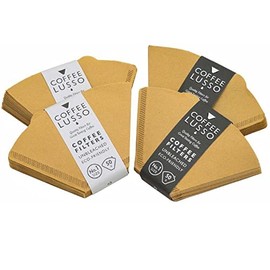 Size 1/No.1/101 Coffee Filter Papers by COFFEE LUSSO, Cone Shaped, Unbleached, Eco Friendly (200)