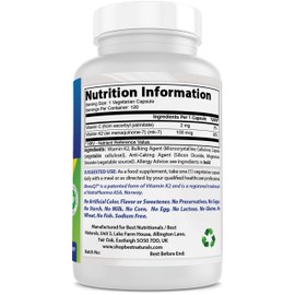 Best Naturals Best Naturals MK-7 Vitamin K2 100 mcg 120 Vcaps (120 Count (Pack of 3))