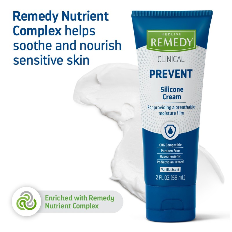 Medline Remedy Clinical Silicone Cream Unscented, Chapped, Sensitive Skin, Breathable,