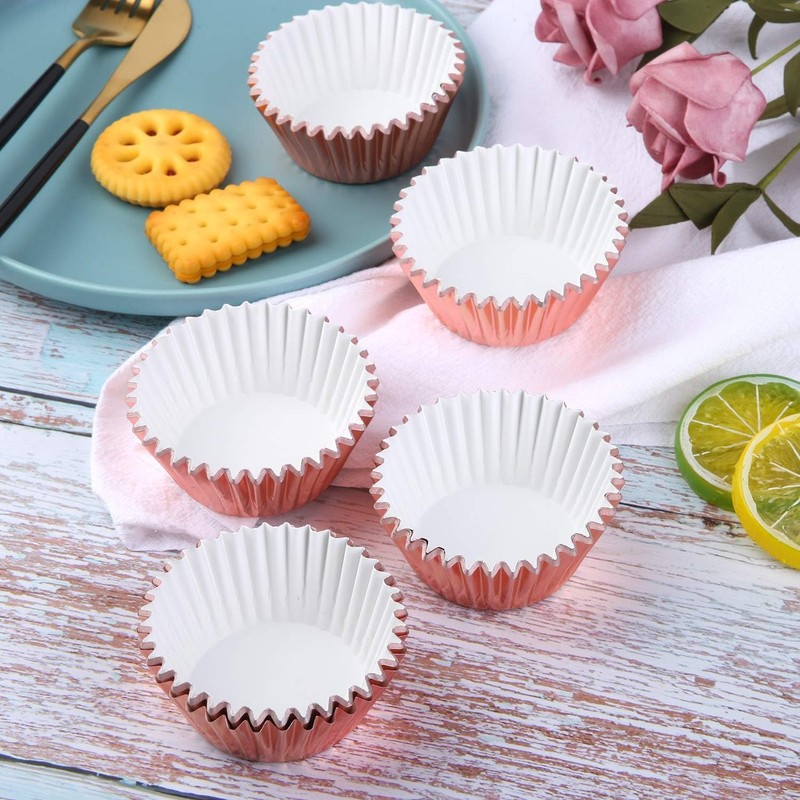 100pcs Cupcake Liners for Baking, Mini Foil Cupcake Cases Muffin