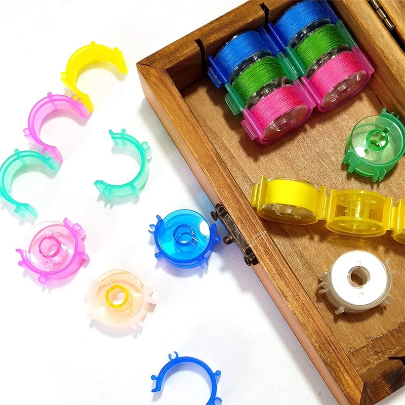 Bobbin Clips, 50 Pieces Colorful Thread Holder Sewing Spool Small